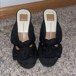 Dolce Vita Black Mules Sleek Suede Design